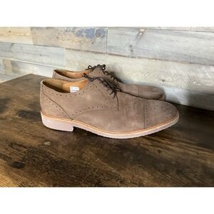 Samuel Windsor Brown Suede Oxford Brogues Leather Shoes Men's Size 12
